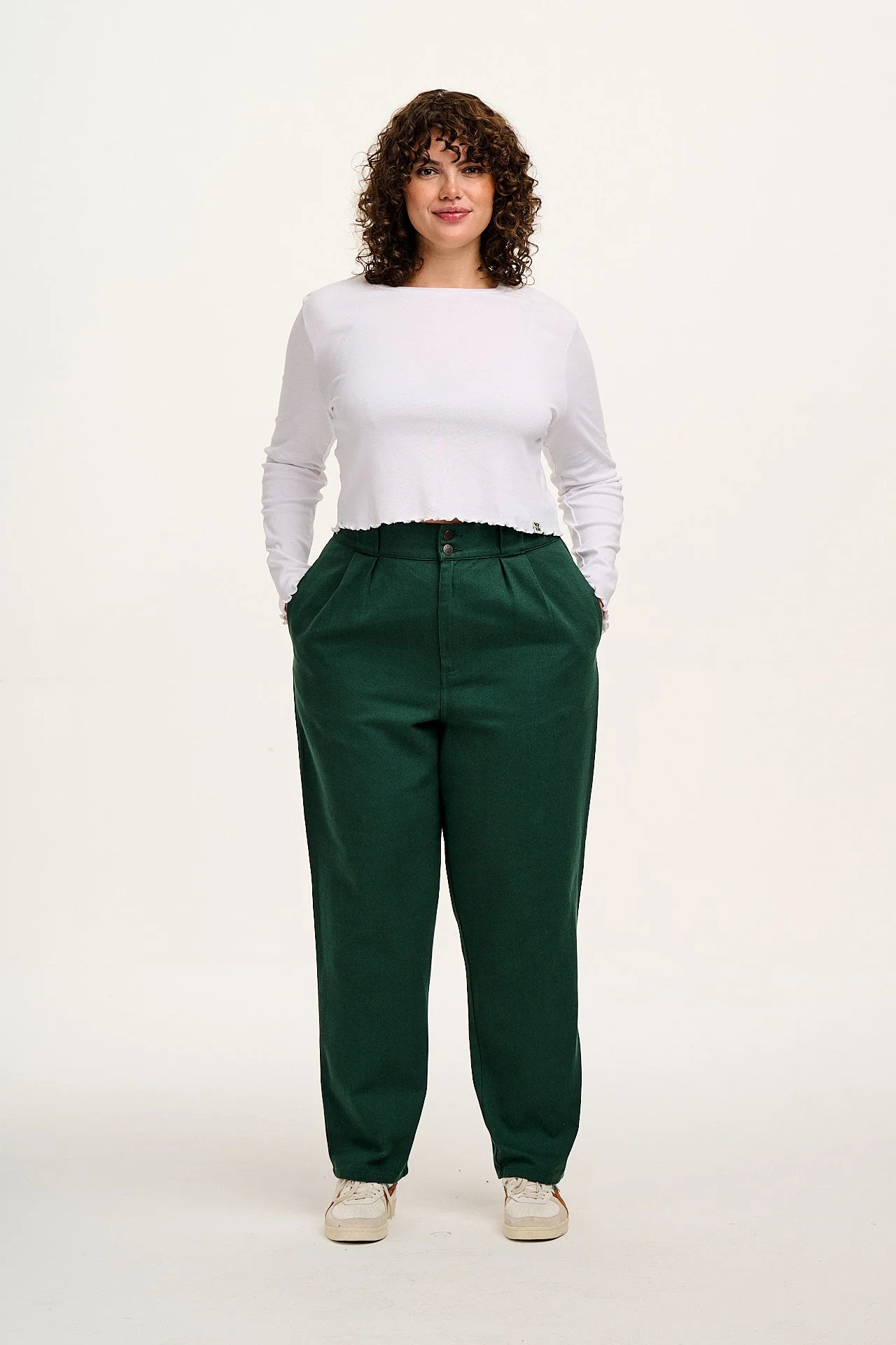 Addison - Cotton Jeans in Posy Green - Image 9