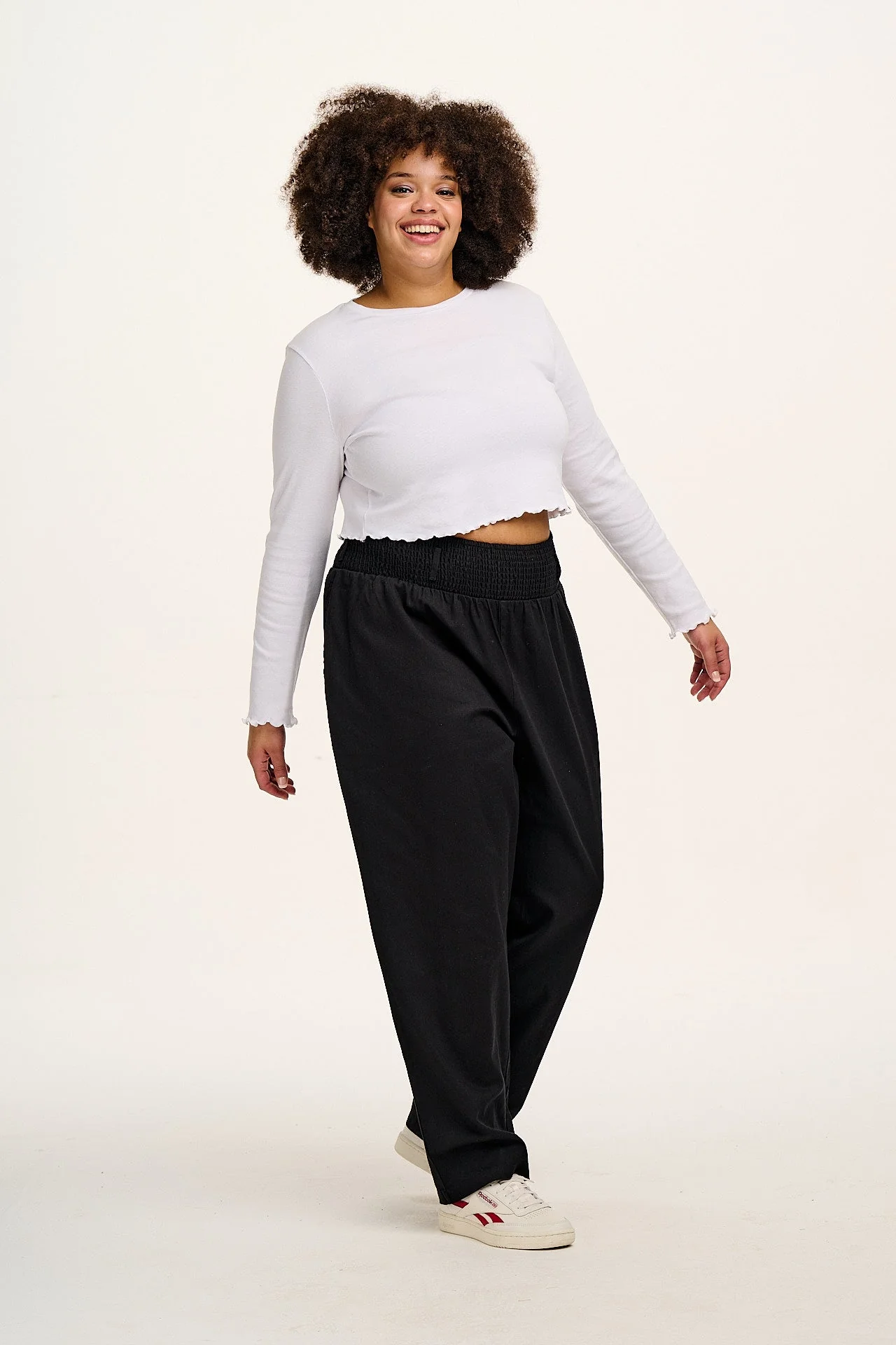 Alexa - Cotton Trousers in Black - Image 8