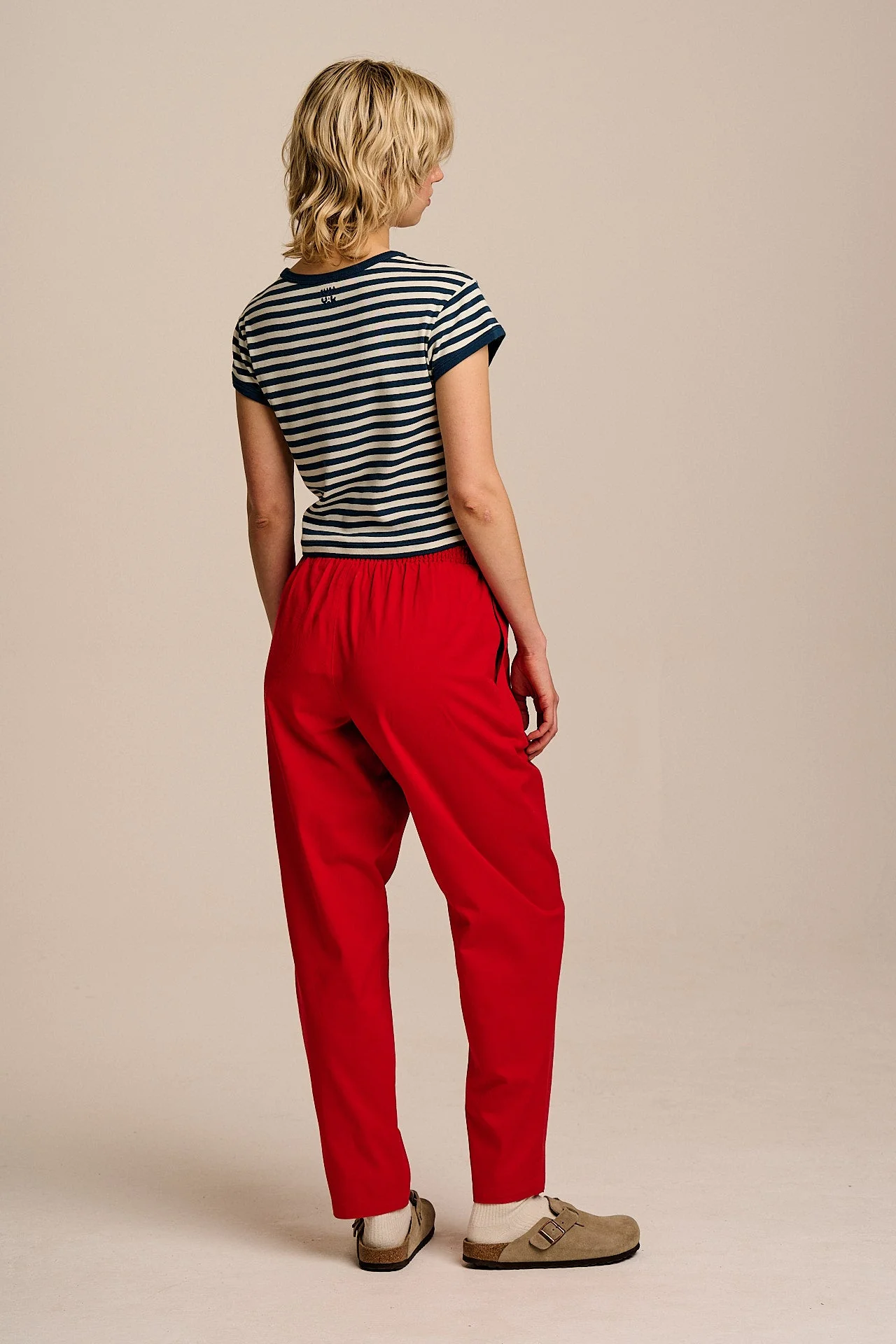 Alexa - Cotton Trousers in True Red - Image 4