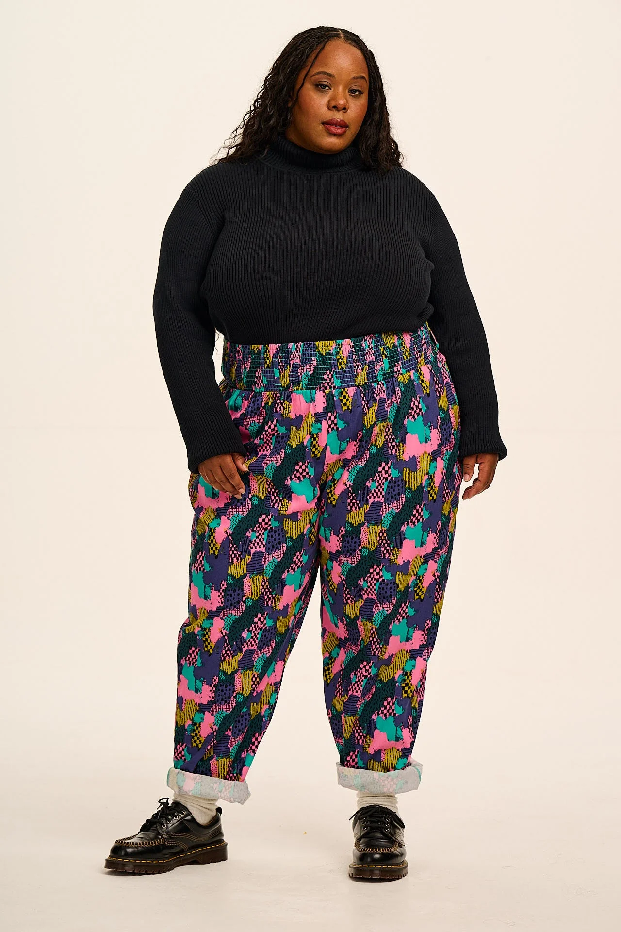 Alexa - Cotton Trousers in Make Your Mark - Image 3