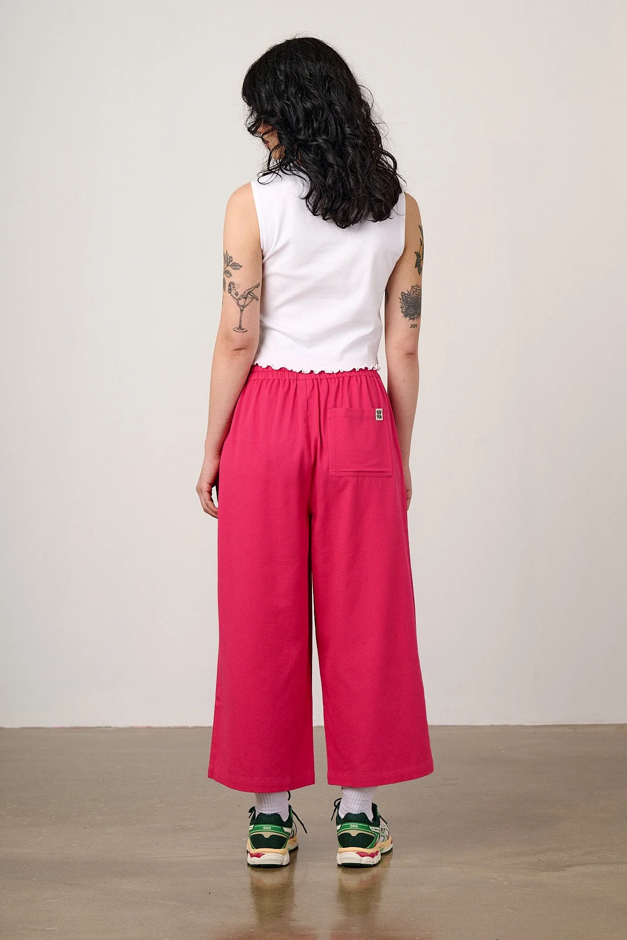 Chuck - Cotton Trousers in Fuchsia Rose - Image 7