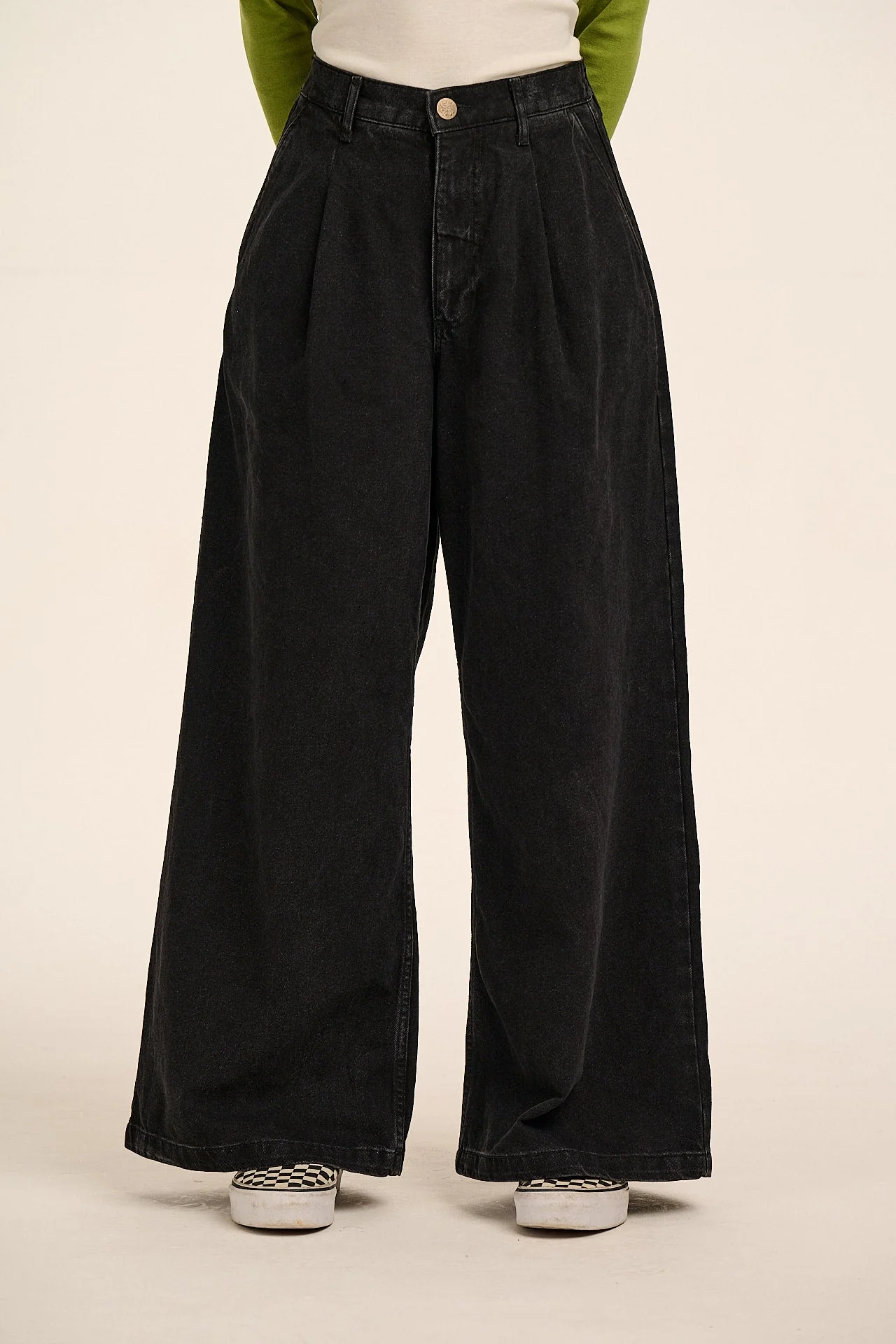 Tate - Denim Wide Leg Jeans in Black Wash - Image 3