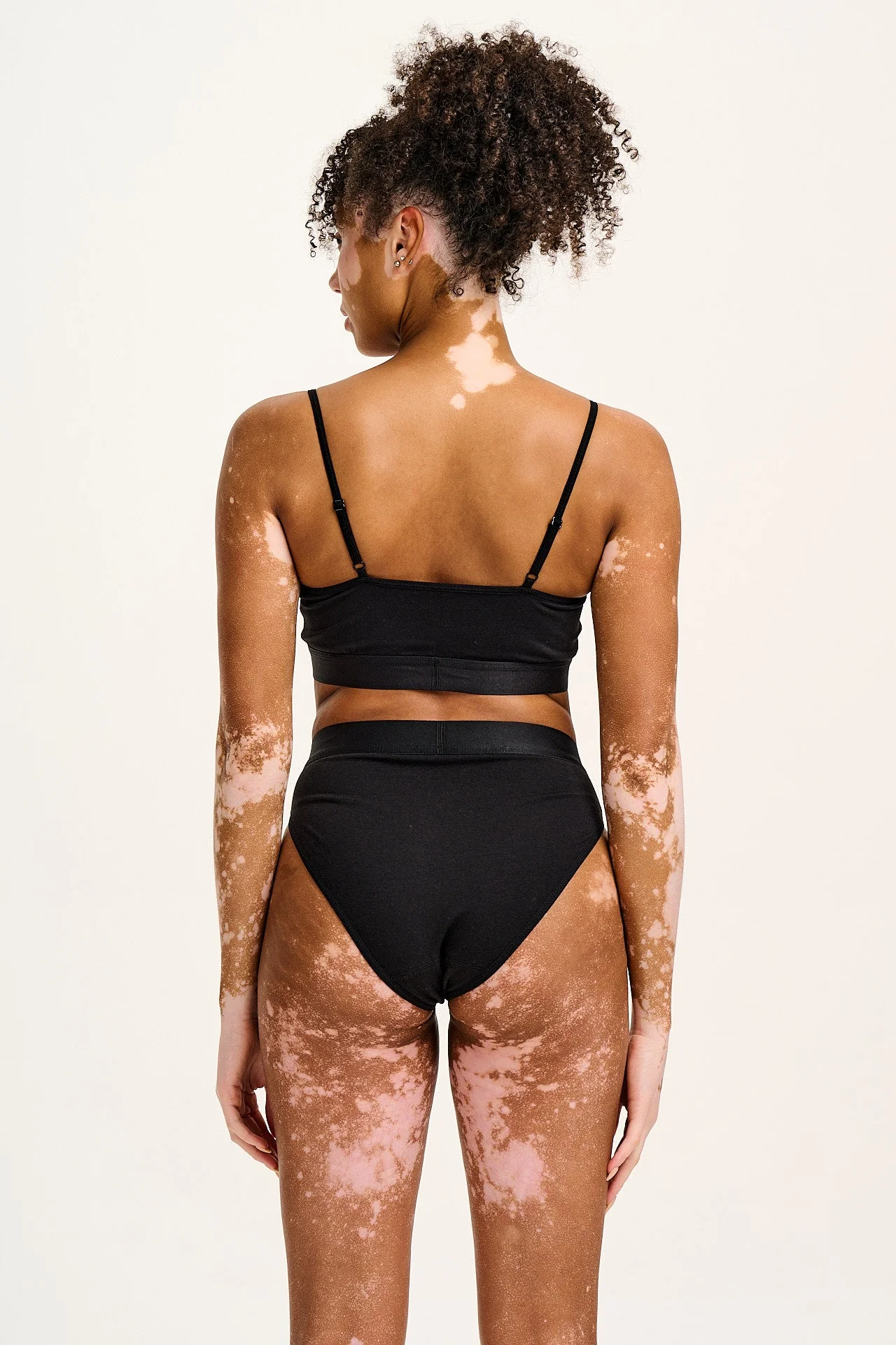 Cora - Cotton & Bamboo Bikini Pant in Black - Image 3