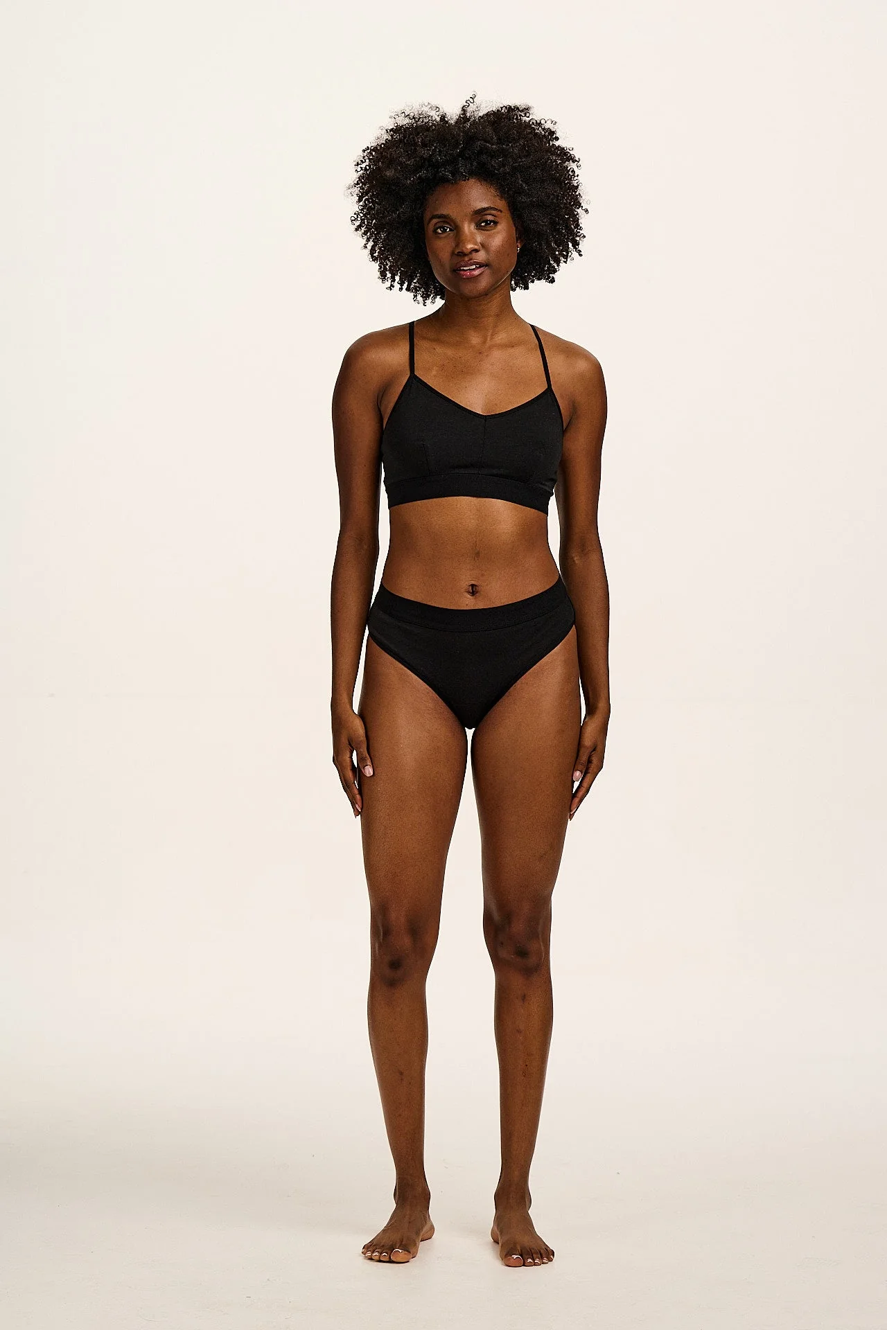 Cora - Cotton & Bamboo Bikini Pant in Black - Image 6