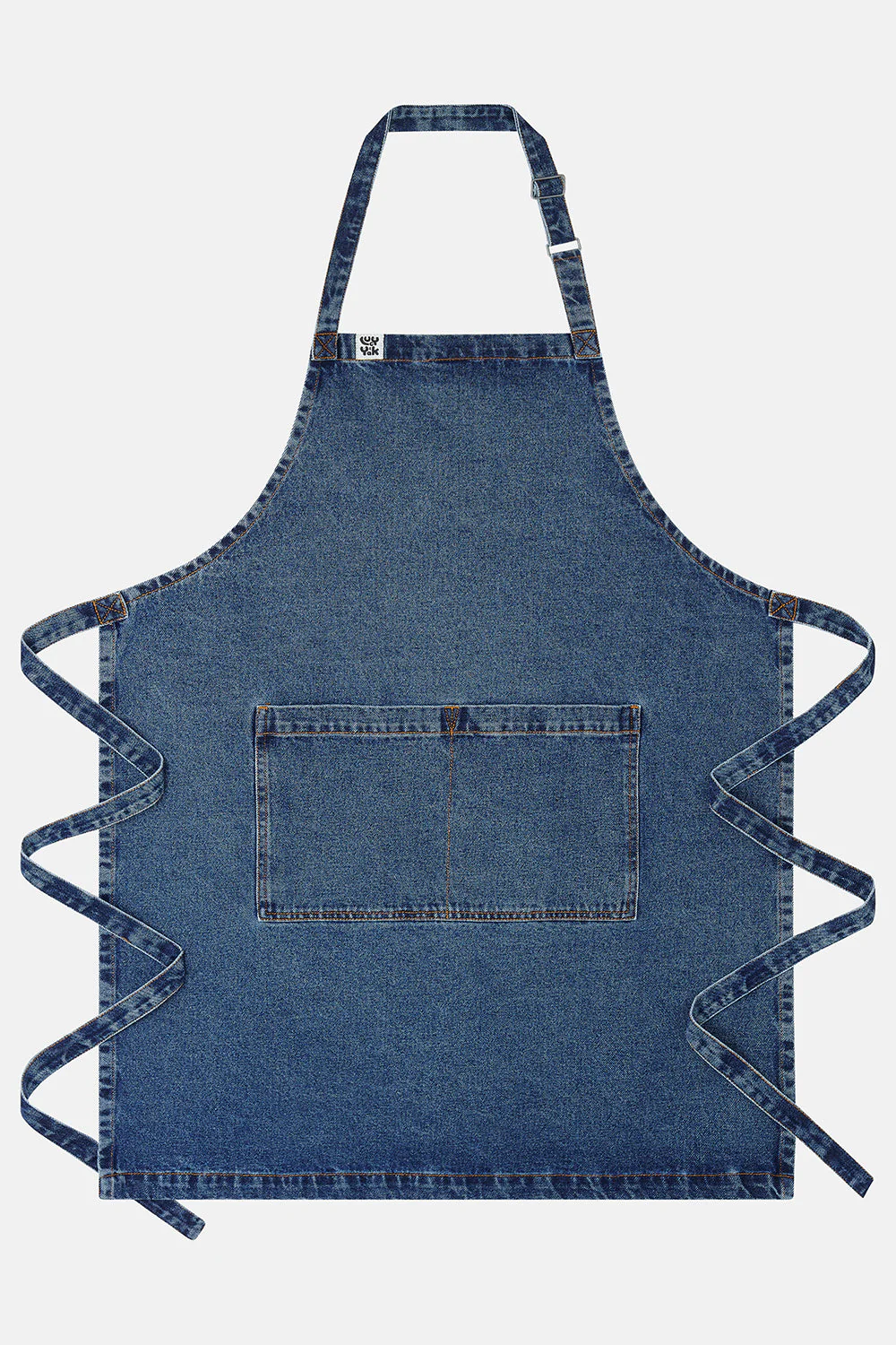 Amaia - Heavyweight Denim Apron in Mid Wash Blue - Image 3