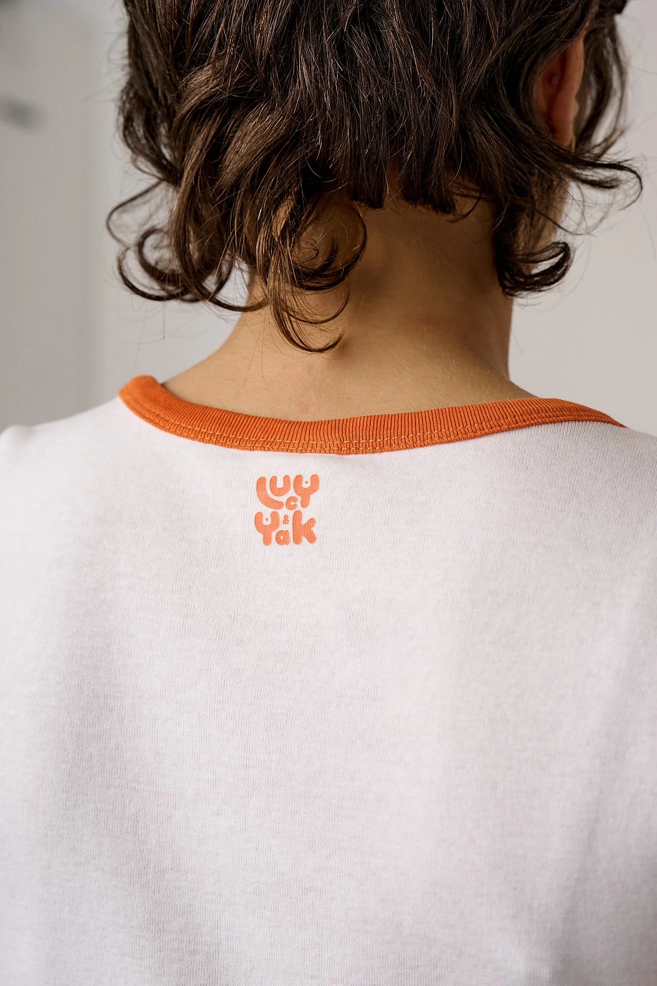 Fenn - Cotton Baby Tee in White with Rainbow Embroidery - Image 4