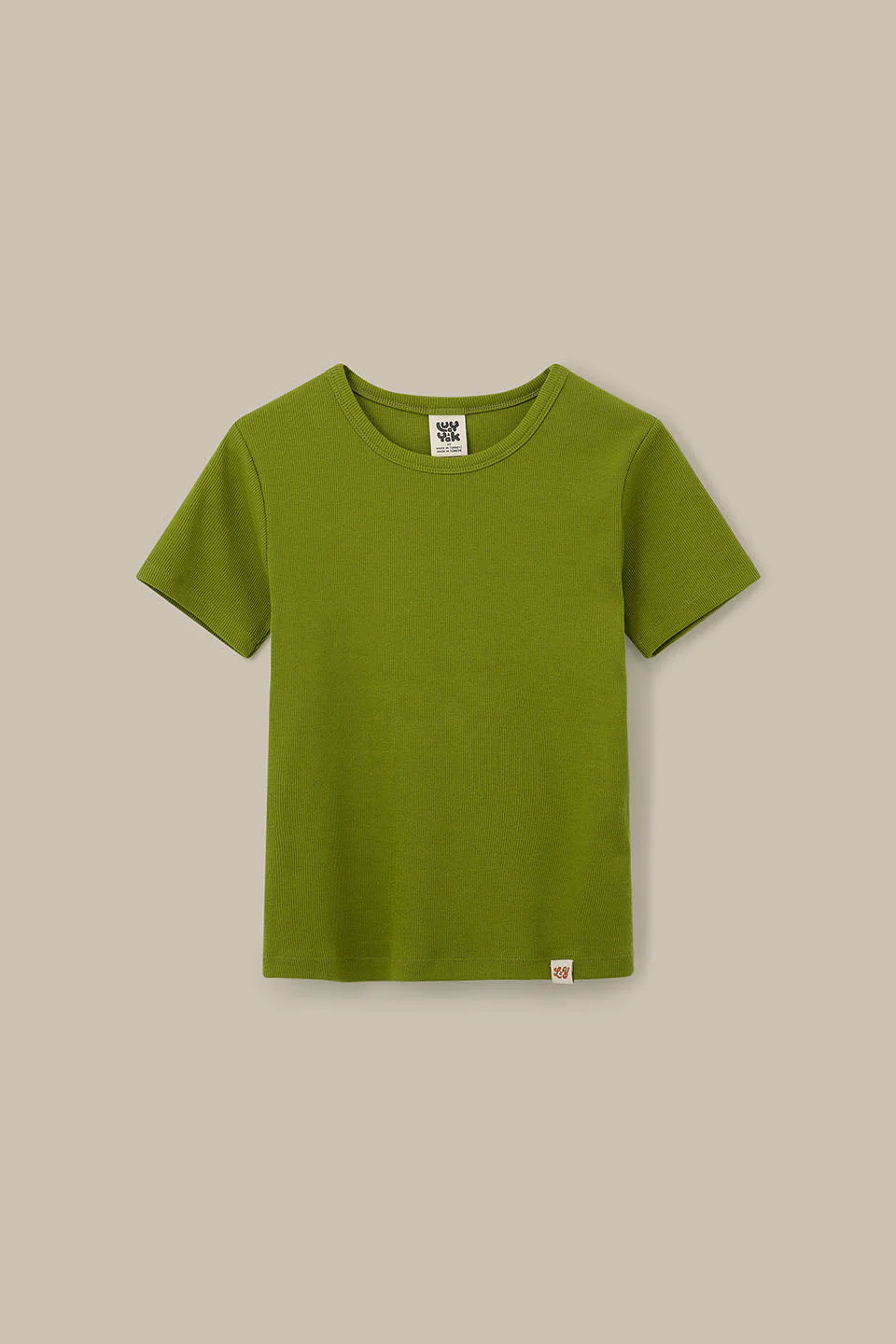Gracie - Cotton T-Shirt in Khaki - Image 4