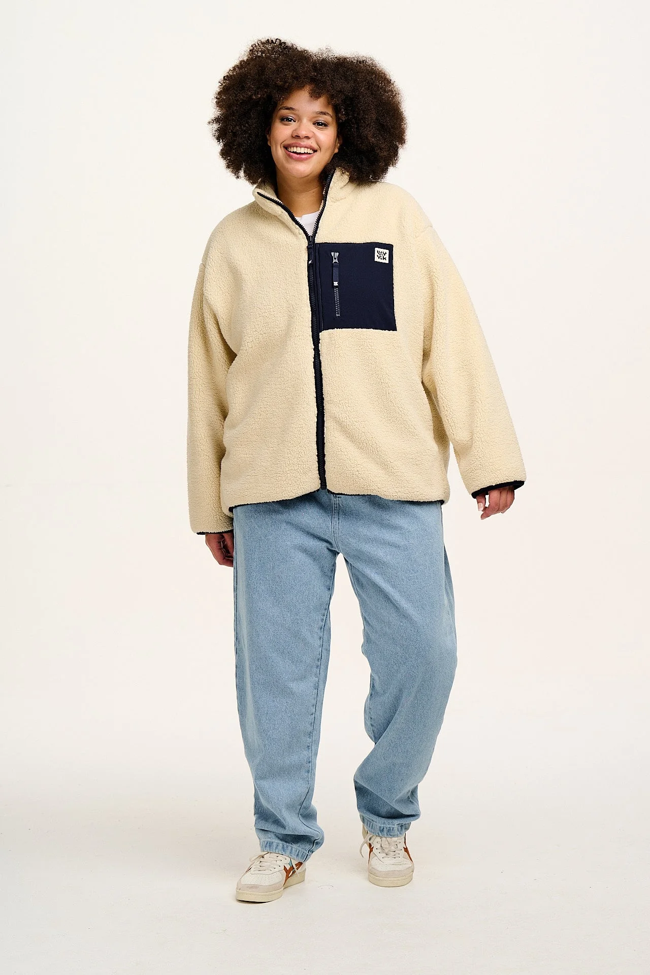 Harper - Borg Fleece Jacket in Cream - Image 6