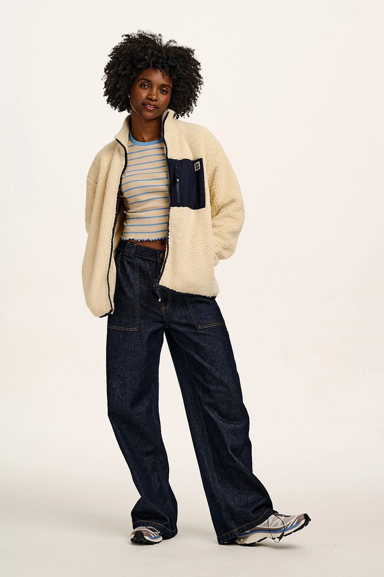 Harper - Borg Fleece Jacket in Cream - Image 9