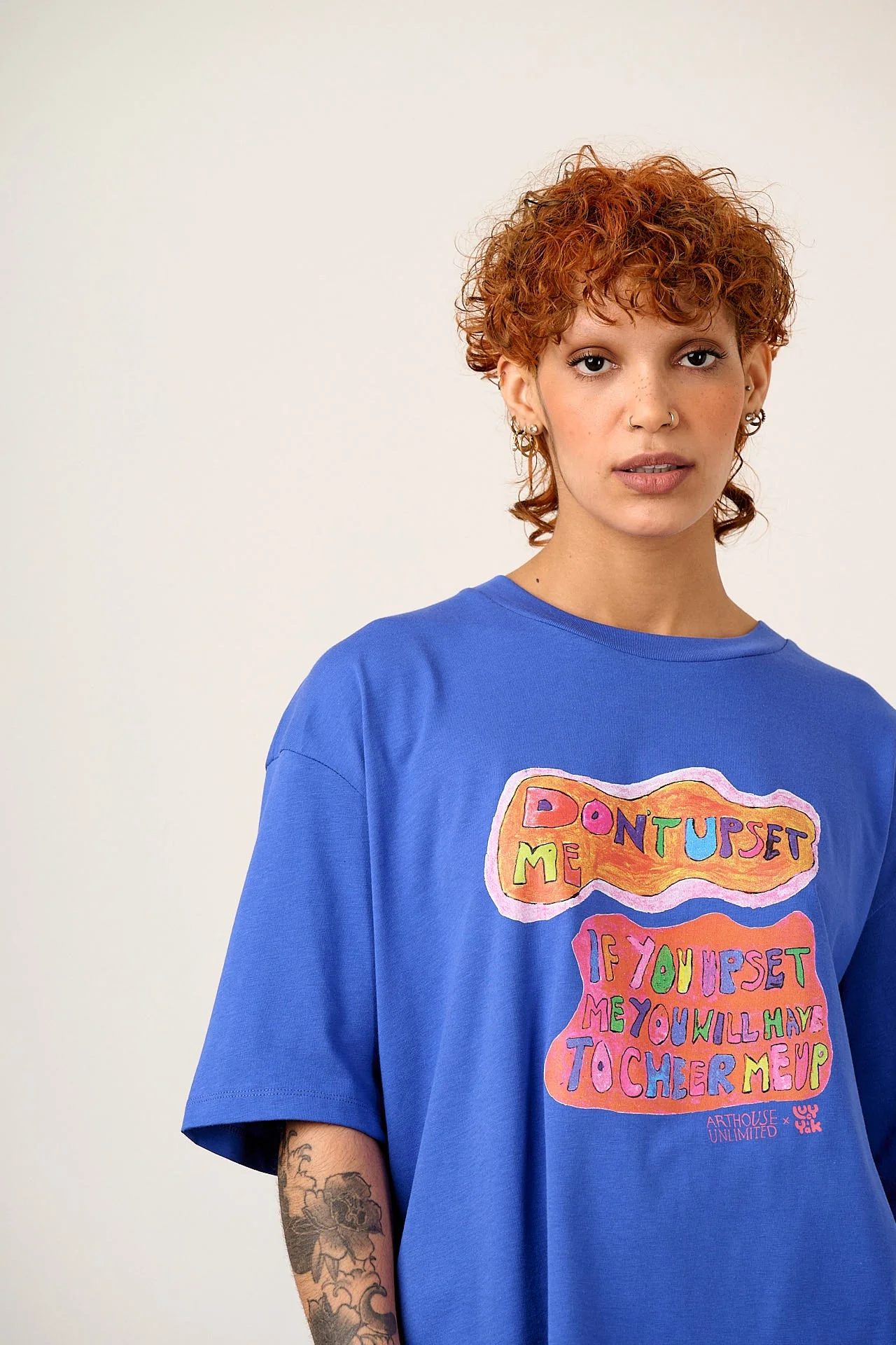 L.E Benny - Oversized Cotton T-Shirt in Arthouse & Yak: Don't Upset Me - Image 5