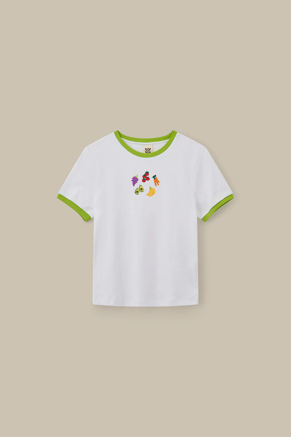 Maya - Cotton T-Shirt in Fruit & Veg Embroidery - Image 4