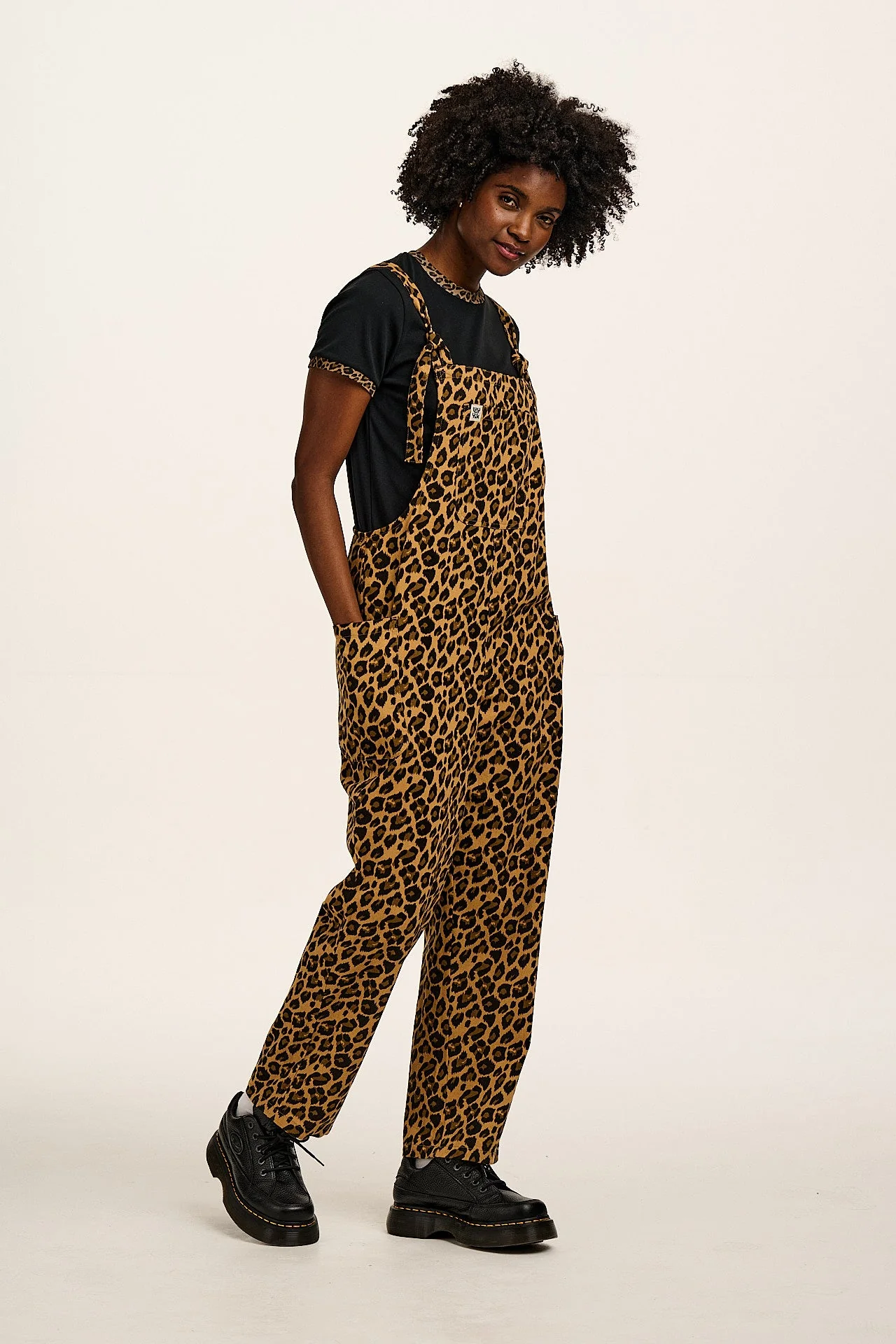 Maya - Cotton Tee in Black Leopard Print - Image 10