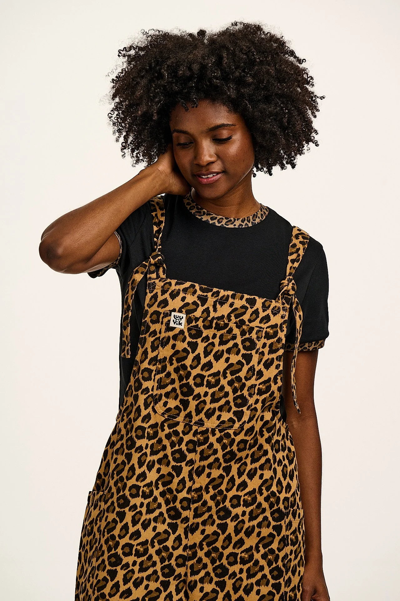 Maya - Cotton Tee in Black Leopard Print - Image 11