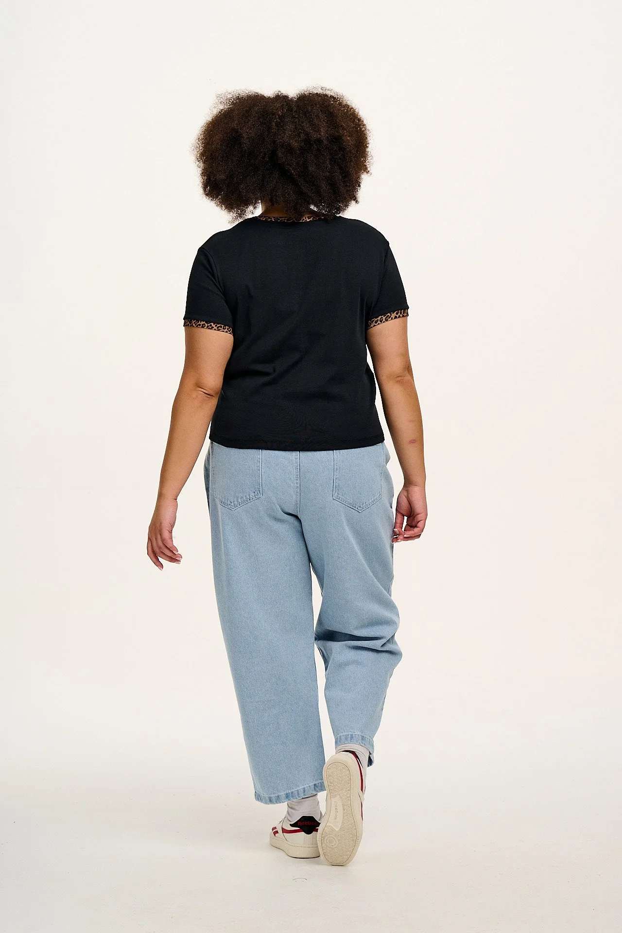Maya - Cotton Tee in Black Leopard Print - Image 9
