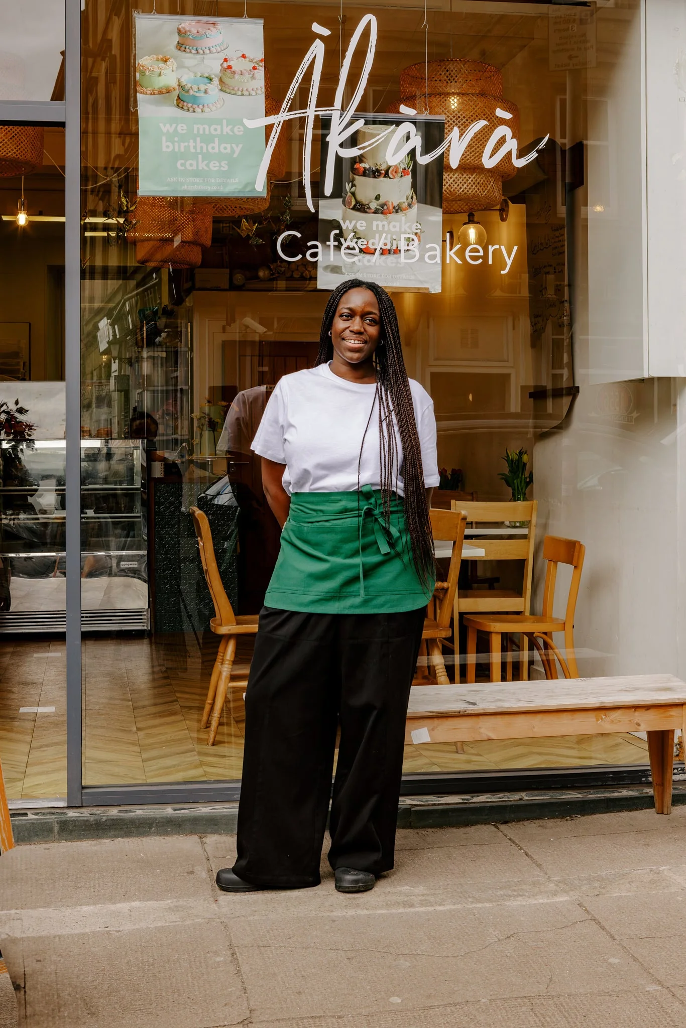 Millau - Midweight Cotton Waist Apron in Posy Green - Image 10