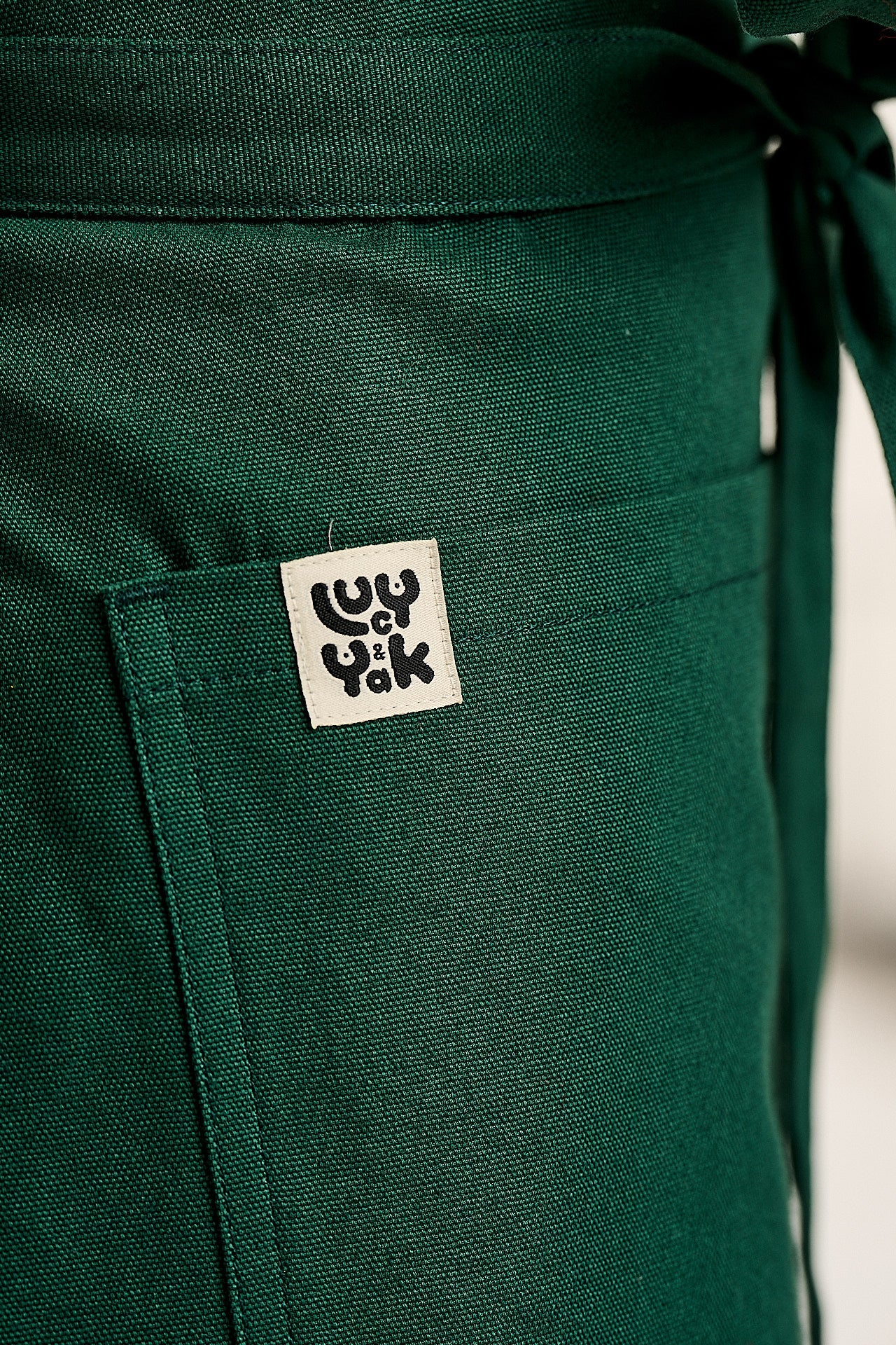 Millau - Midweight Cotton Waist Apron in Posy Green - Image 9
