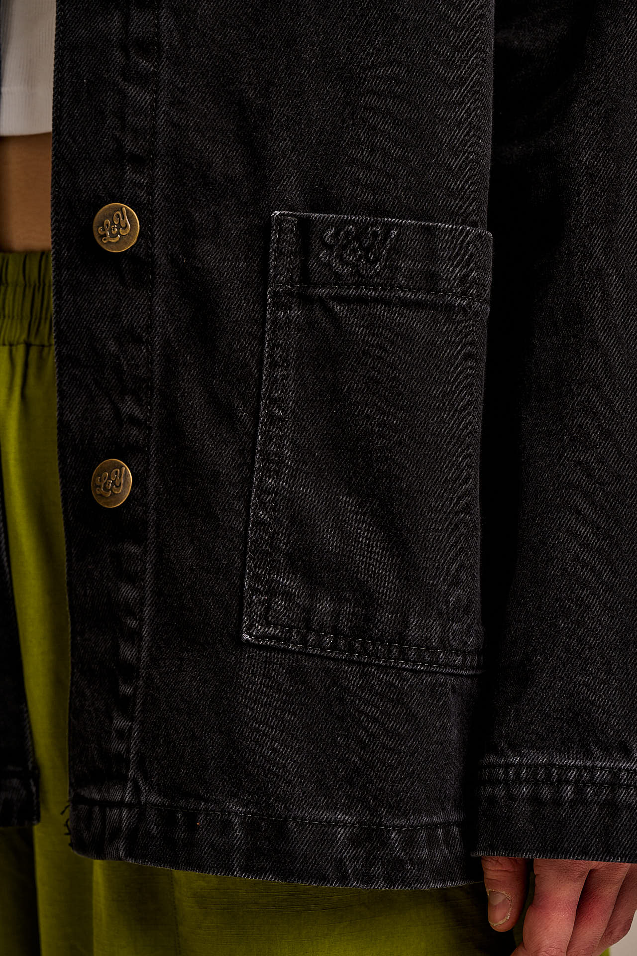 Olly - Denim Jacket in Washed Black - Image 5