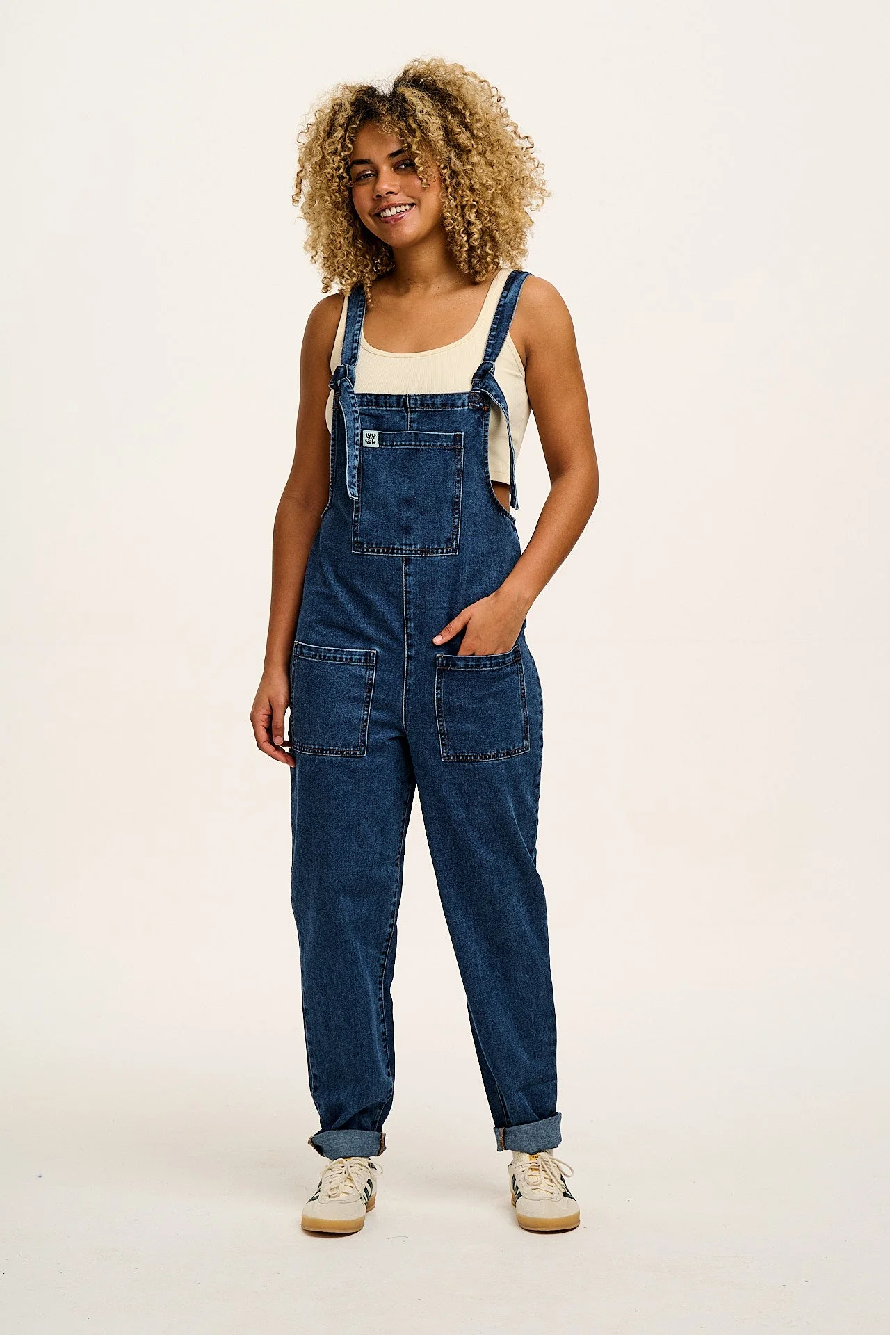 Original - Denim Dungarees in Mid Wash Blue - Image 10
