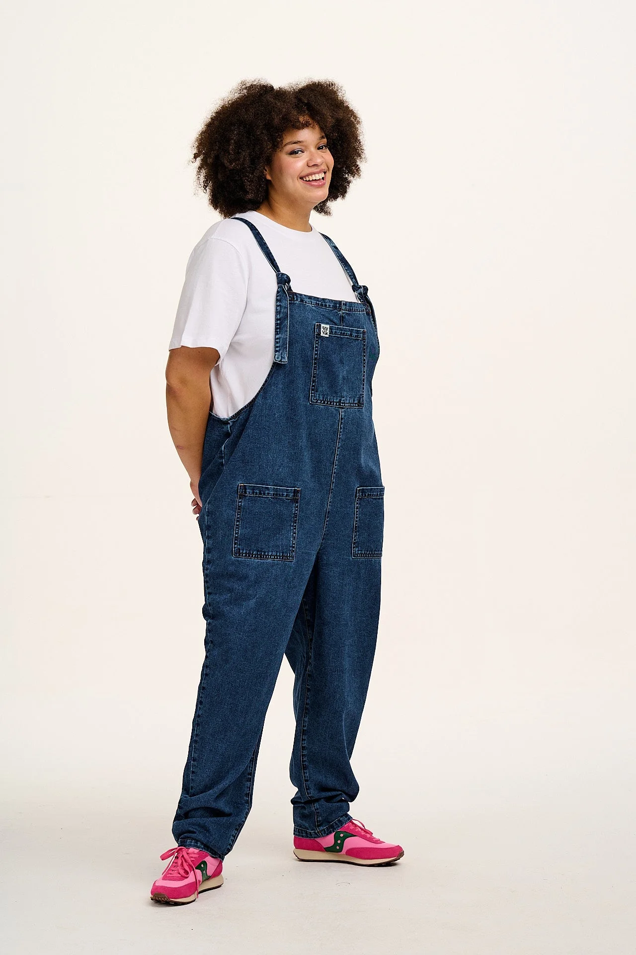 Original - Denim Dungarees in Mid Wash Blue - Image 12