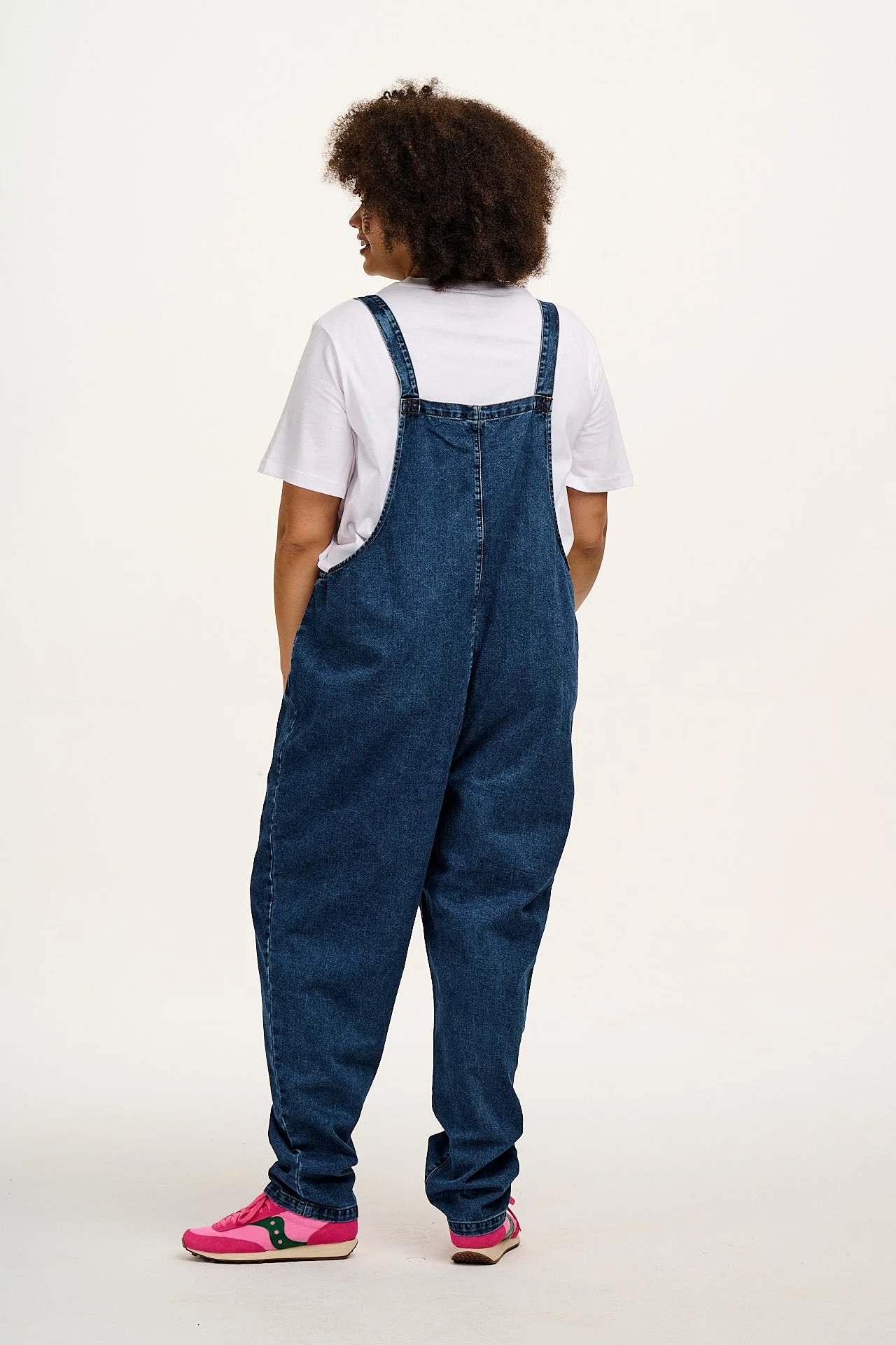 Original - Denim Dungarees in Mid Wash Blue - Image 13