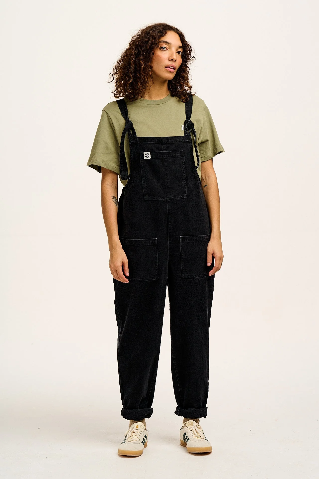 Original - Denim Dungarees in Washed Black - Image 11