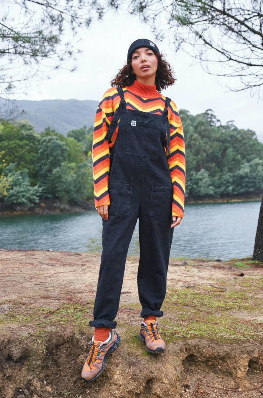 Original - Denim Dungarees in Washed Black - Image 13