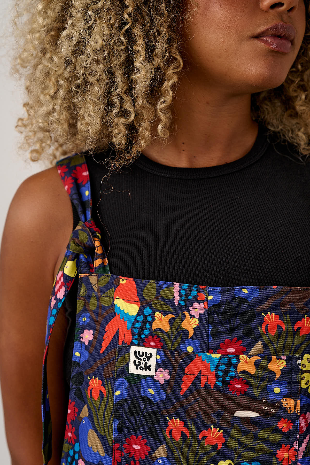 Original - Cotton Dungarees in Animals and Flowers Print - Image 2