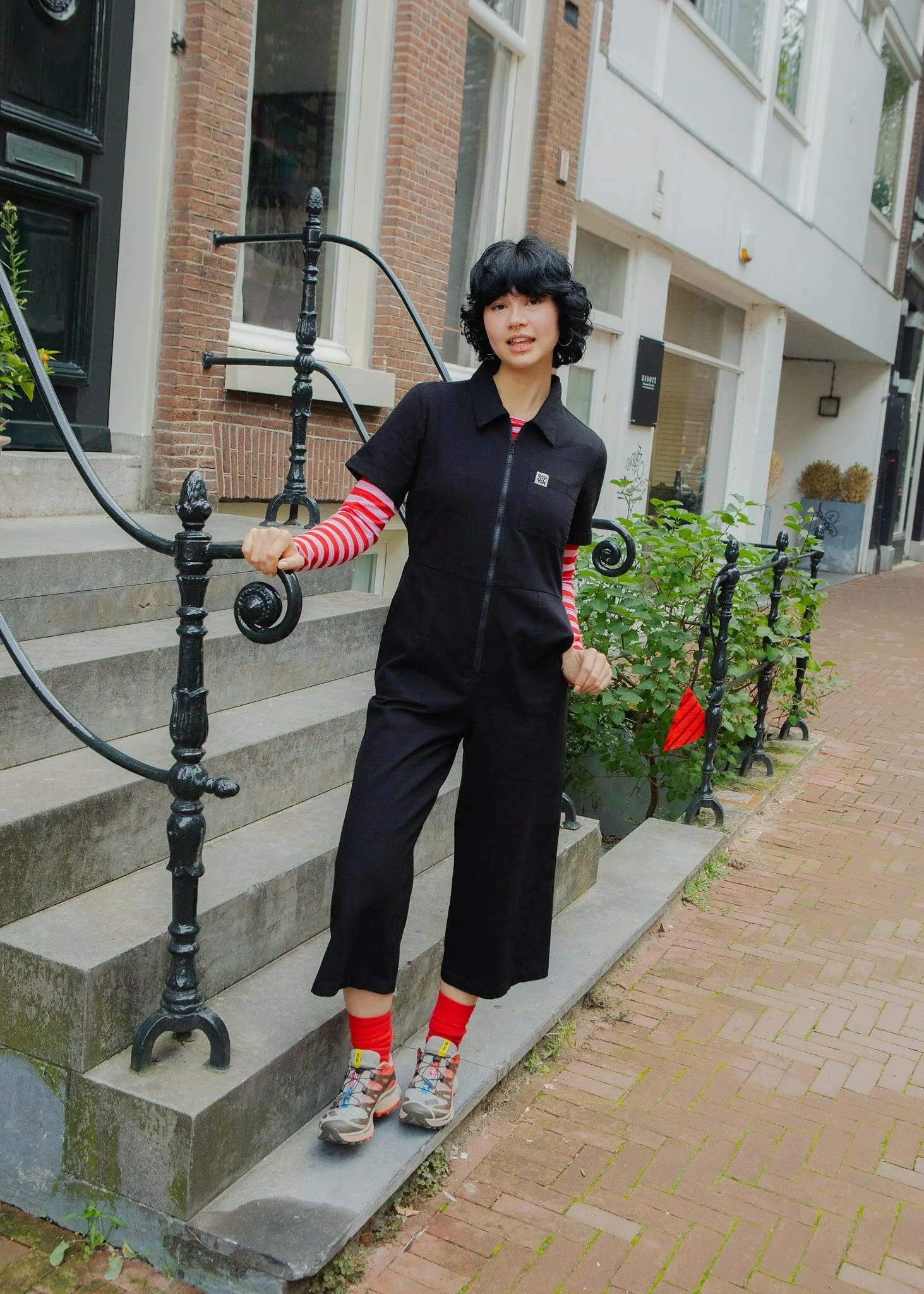 Ragan - Cotton Jumpsuit in Black - Image 7