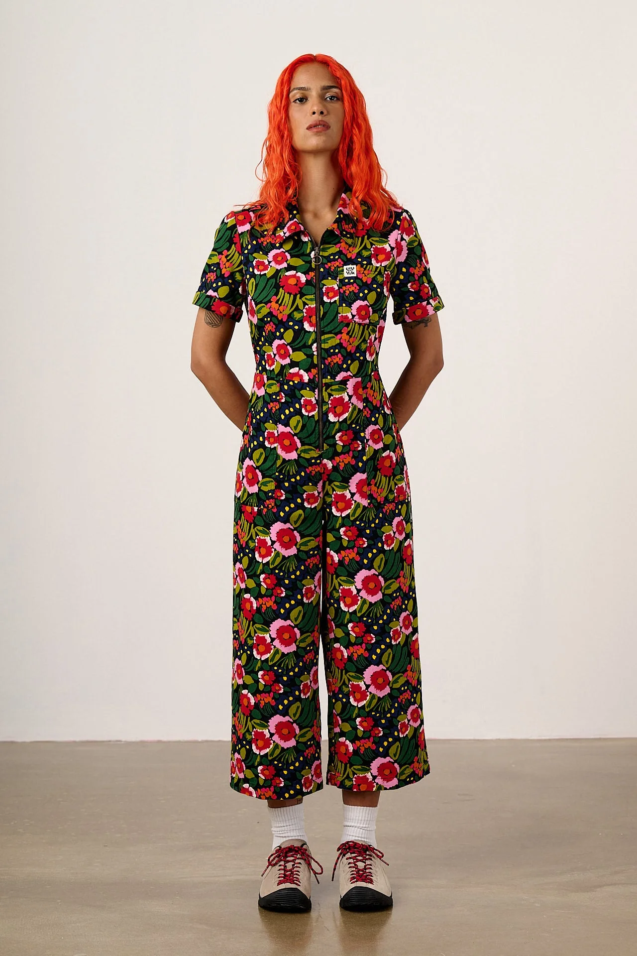 Ragan - Cotton Jumpsuit in Black Marie Print - Image 3