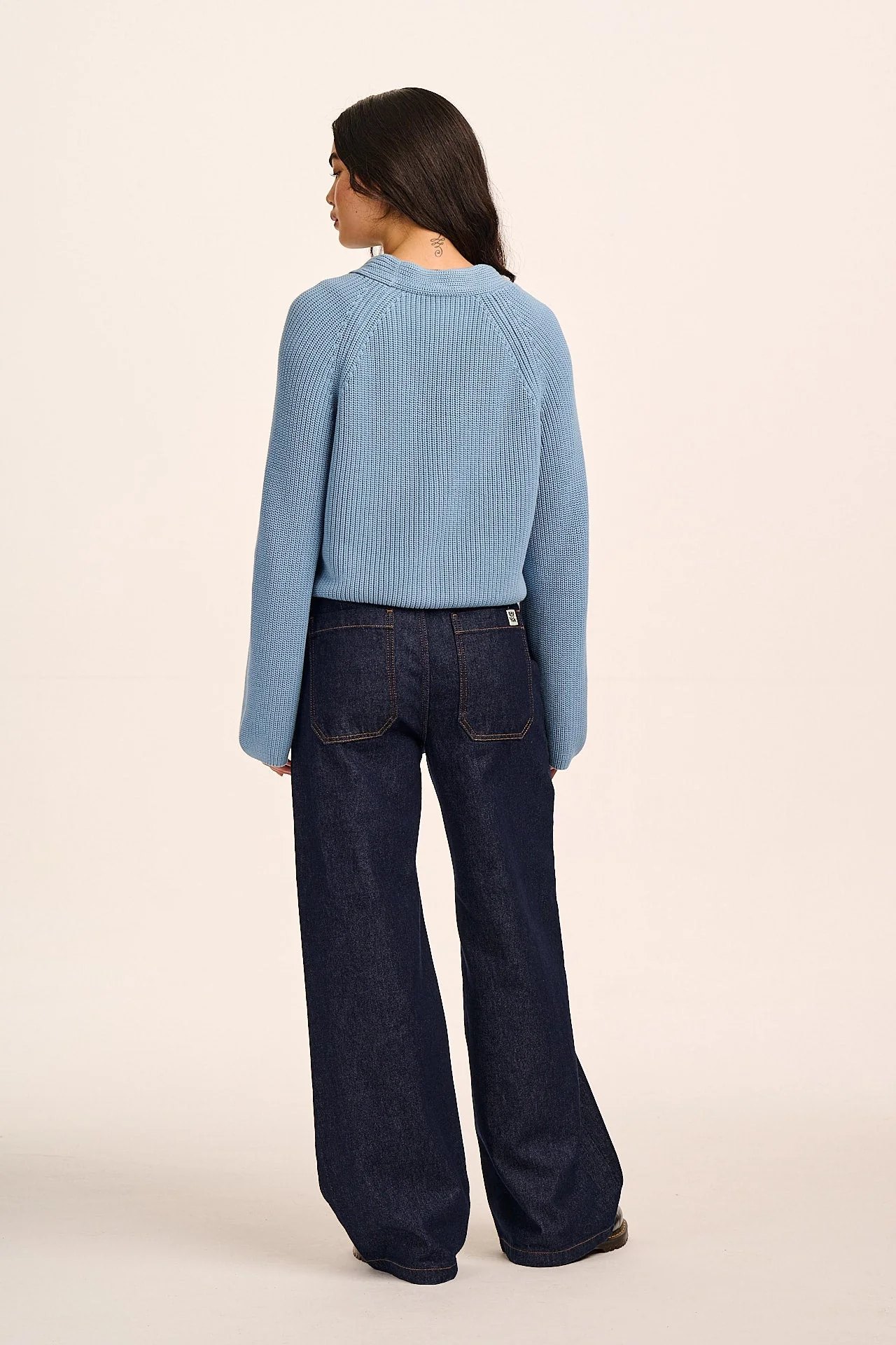 Robyn - V-Neck Cotton Cardigan in Sky Blue - Image 6