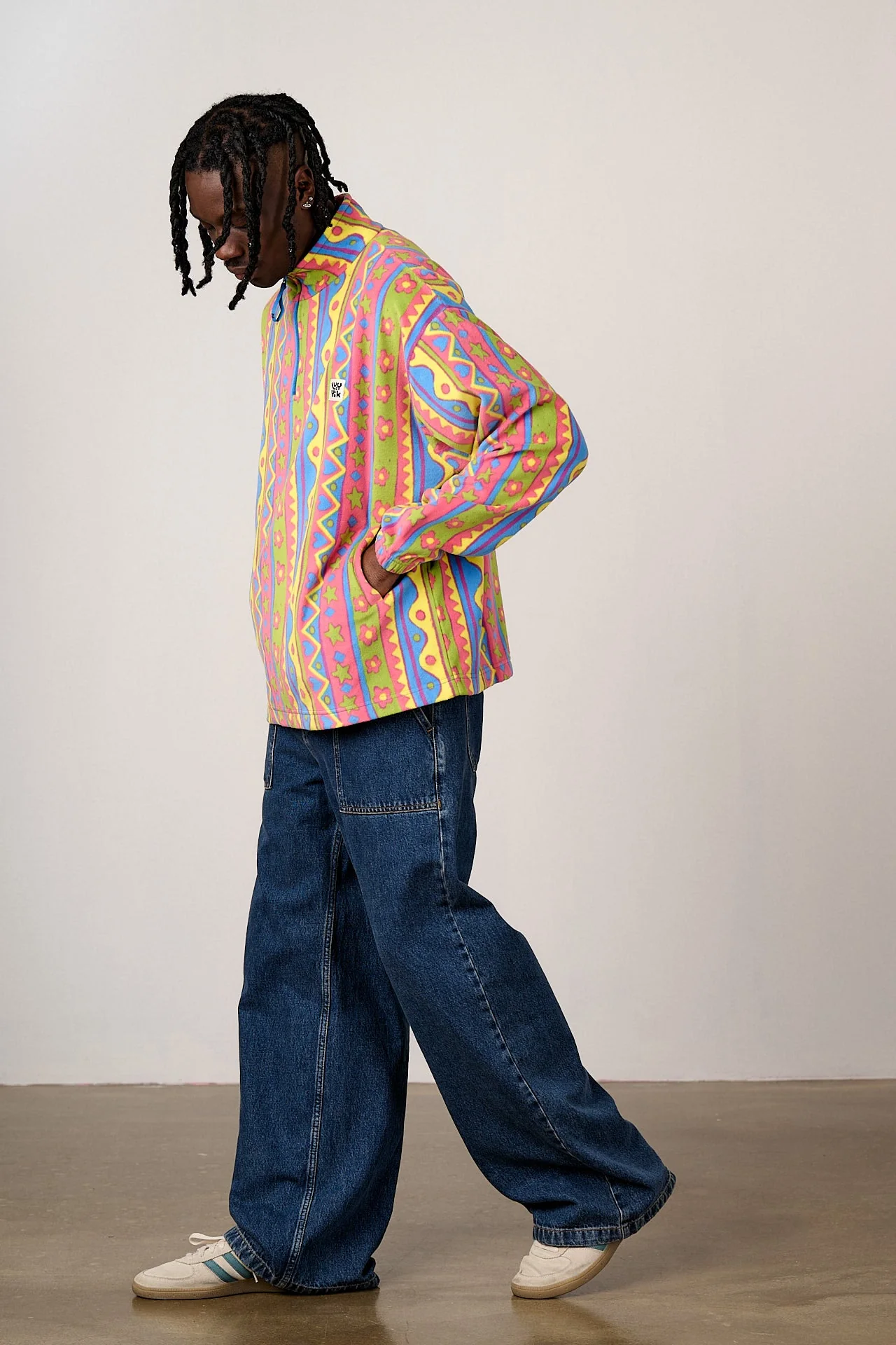 Sammy - Lightweight Polar Fleece in Groovy Stripe - Image 5