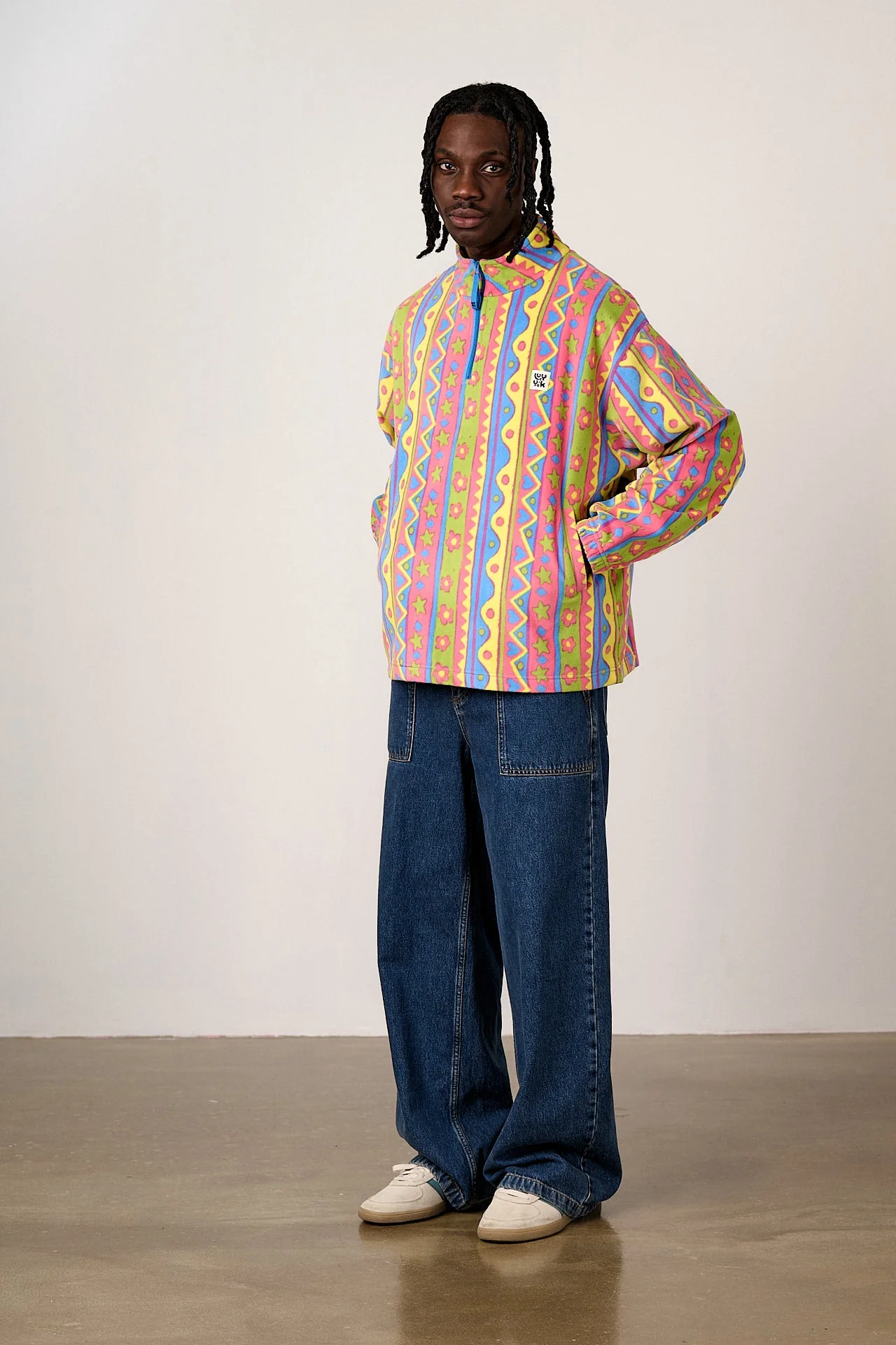 Sammy - Lightweight Polar Fleece in Groovy Stripe - Image 6